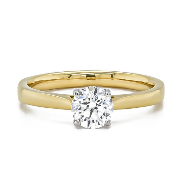 18ct Yellow Gold and Platinum D Colour Engagement Ring .80ct