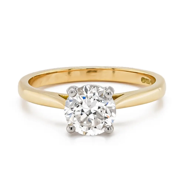 18ct Yellow Gold Brilliant Cut Solitaire Diamond Ring 1.46ct