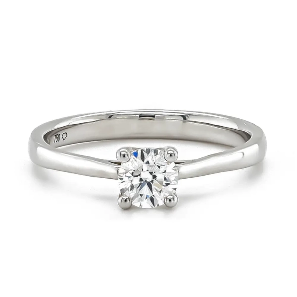 18ct White Gold Brilliant Cut Solitaire Diamond Claw Set Ring