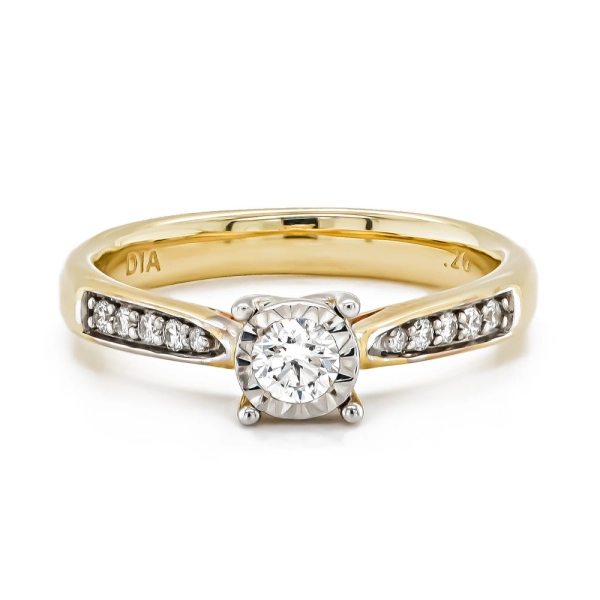 Buy Scintillating 18KT Yellow Gold Diamond Solitaire Ring Online | ORRA