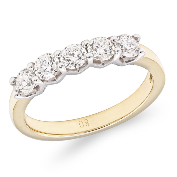 18ct-yellow-gold-and-platinum-five-stone-diamond-ring-80cts