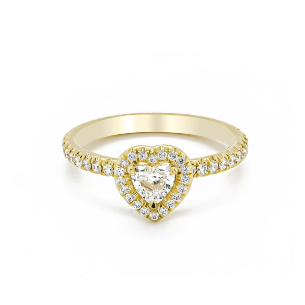 18ct Yellow Gold Heart Shaped Diamond Cluster Ring