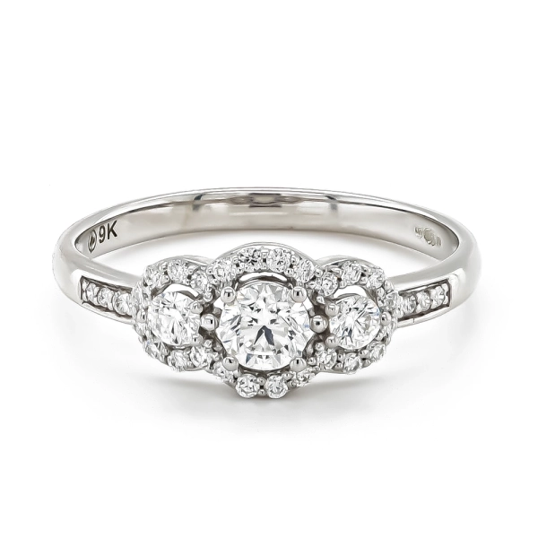 White Gold Diamond Oval Halo Engagement Ring - Fallers - Fallers.ie -  Fallers Jewellers Galway