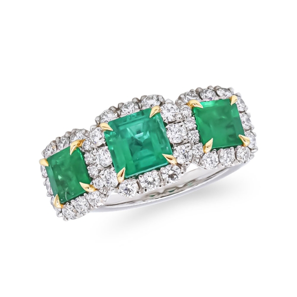 platinum-three-octagonal-emerald-and-diamond-cluster-ring