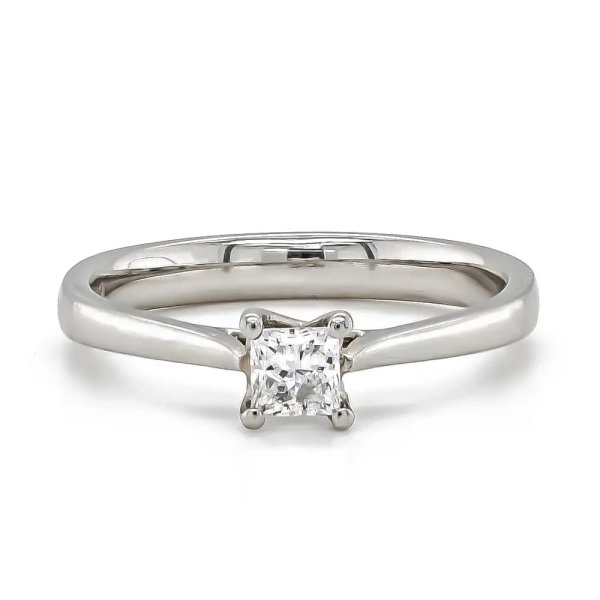 Platinum D colour Princess Cut .30ct Engagement Ring