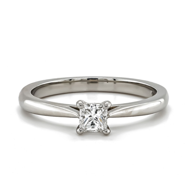 Platinum Princess Cut .32ct E Colour Diamond Ring