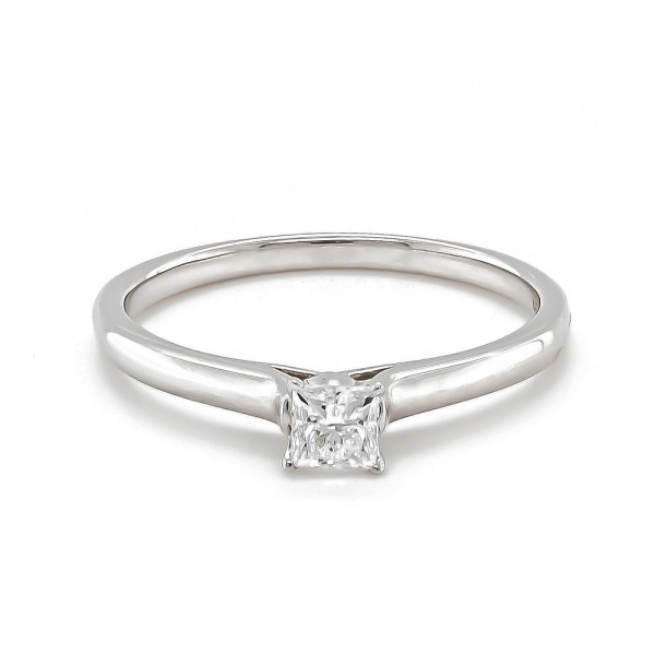 9ct White Gold Classic Princess Cut Ring .25cts