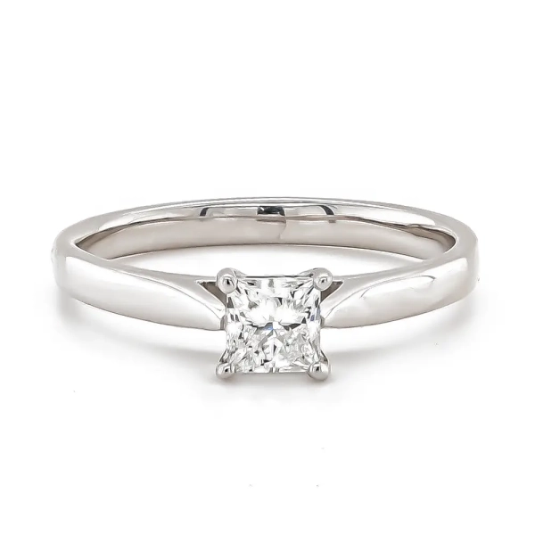 9ct White Gold Lab Grown Princess Cut Diamond Ring 0.50ct