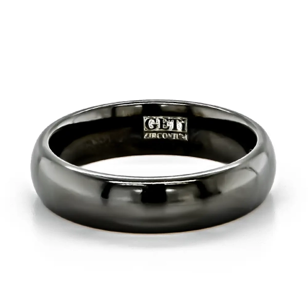 Gents Dome Profile Black Zirconium Ring 6mm