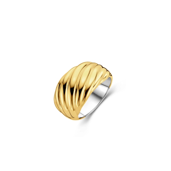 Ti Sento Silver Gold Plated Wide Twist Ring 12238SY/56
