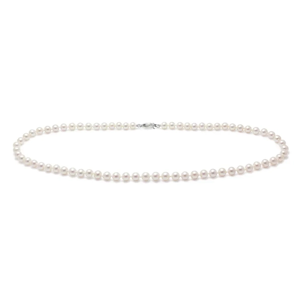 9ct White Gold Cultured River Pearl Necklace 16" 7mm
