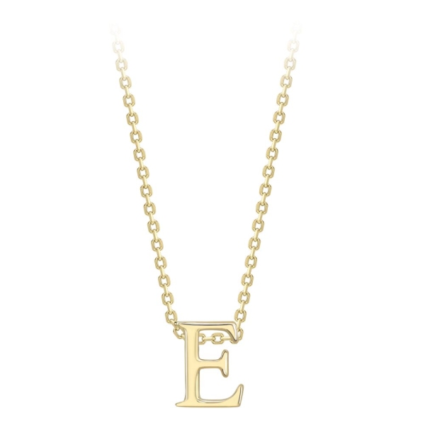 9ct Yellow Gold Initial E Necklace