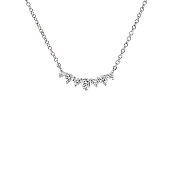 18ct White Gold Diamond Tiara Drop Necklace 