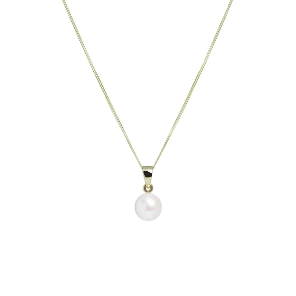 9ct Yellow Gold Cultured River Pearl Pendant