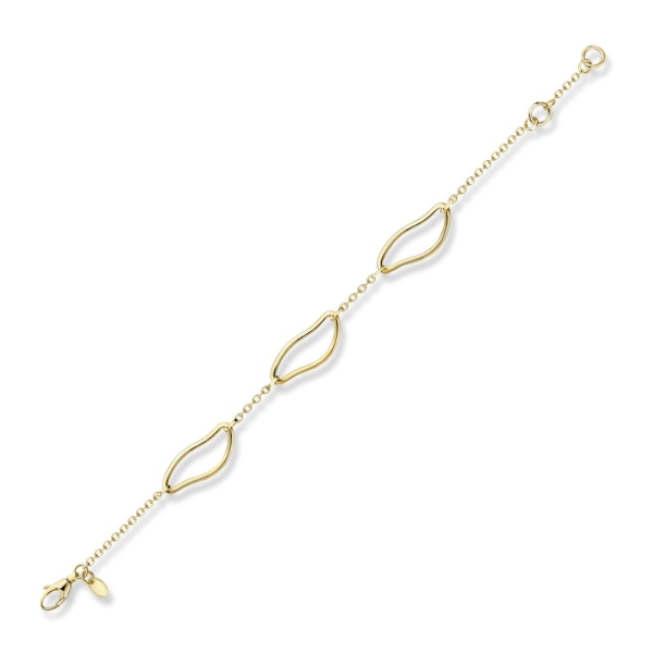 9ct Yellow Gold Oval Twist Loop & Chain Bracelet