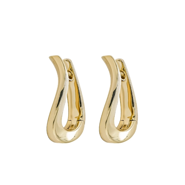9ct Yellow Gold Curved Hoop Style Earrings