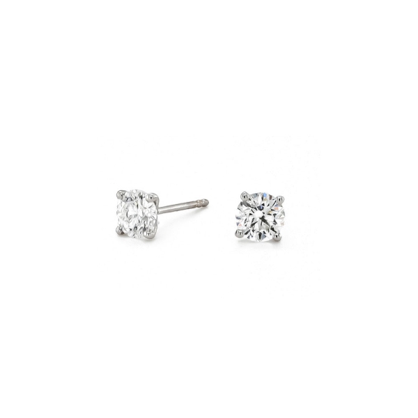 18ct White Gold 0.50ct D/VS1 Round Diamond Claw Set Earrings 