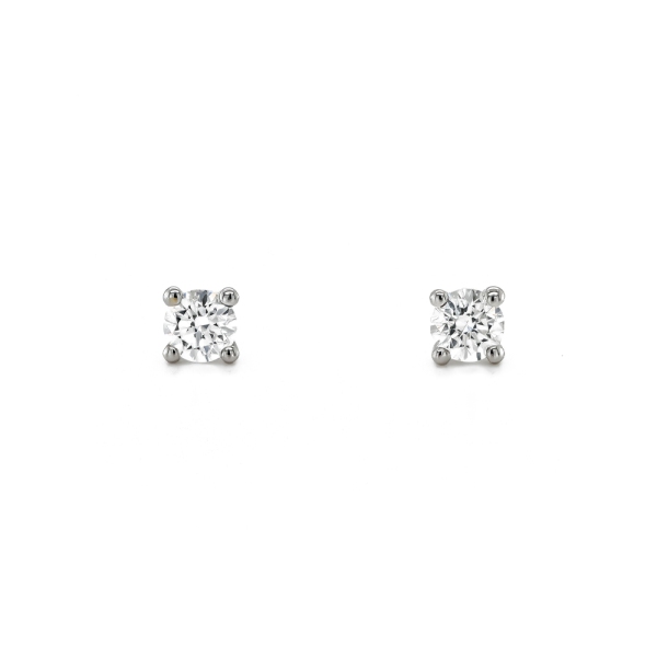 18ct White Gold Brilliant Cut Diamond Claw Set Stud Earrings 0.40ct