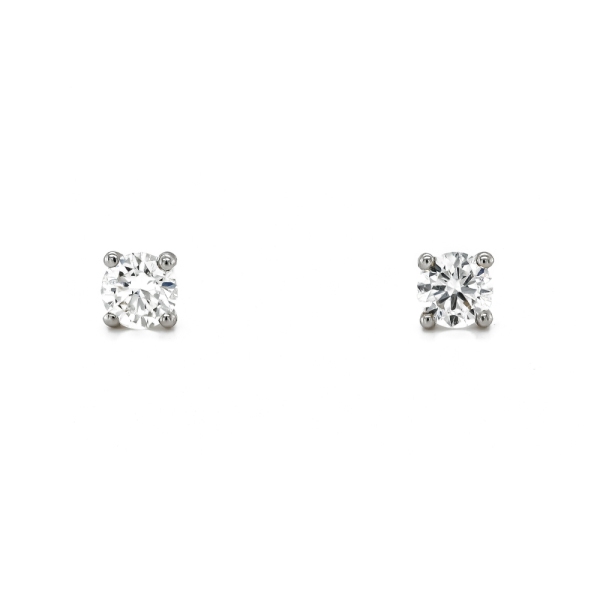 18ct White Gold Brilliant Cut Diamond Claw Set Stud Earrings 0.63ct 