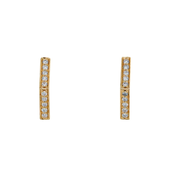 18ct Yellow Gold Brilliant Cut Diamond Honeycomb Hoop Earrings
