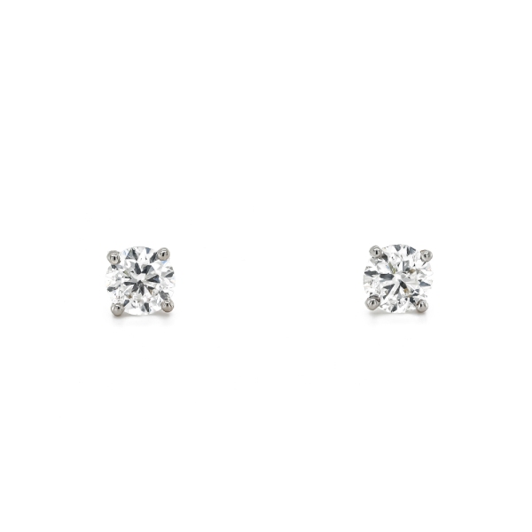 18ct White Gold Brilliant Cut Diamond Claw Set Martini Stud Earrings 1.02ct