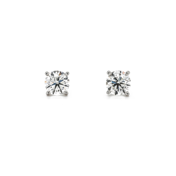18ct White Gold Brilliant Cut Diamond Claw Set Martini Stud Earrings