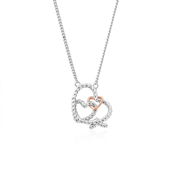 Clogau Silver & 9ct Rose Gold Bound Forever Necklace