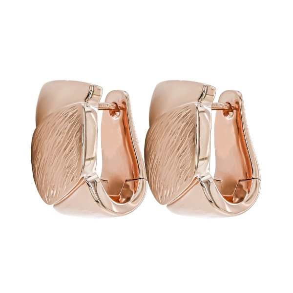 Silver & Rose Gold Plated Satin Lined & Polished Pebble Hoop Earrings