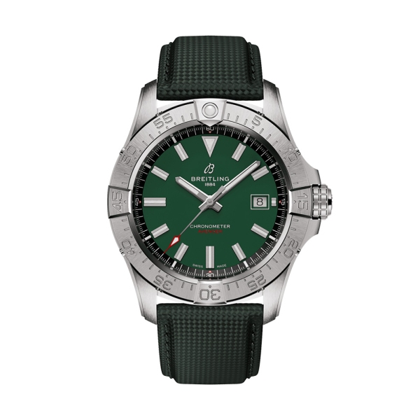 Breitling Avenger 42mm Automatic Green Dial Green Military Leather Strap A17328101L1X1