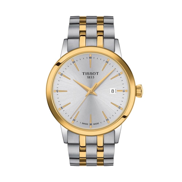 Tissot Gents Silver and Yellow Gold Classic Dream Bracelet Watch T1294102203100
