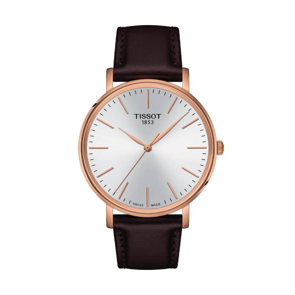 Tissot Gents Rose Gold PVD Everytime Leather Strap Watch T1434103601100