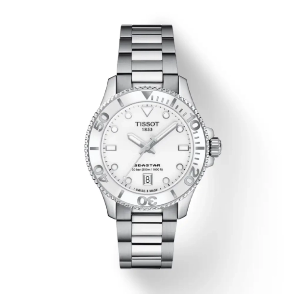 Tissot Seastar 1000 36mm White Dial Bracelet Watch T1202101101100