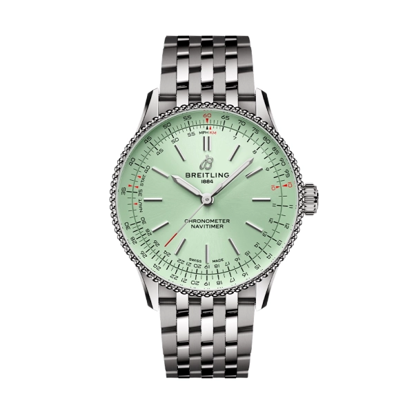 Breitling Navitimer Automatic Watch Mint Green Baton Dial 36mm A17327361L1A1