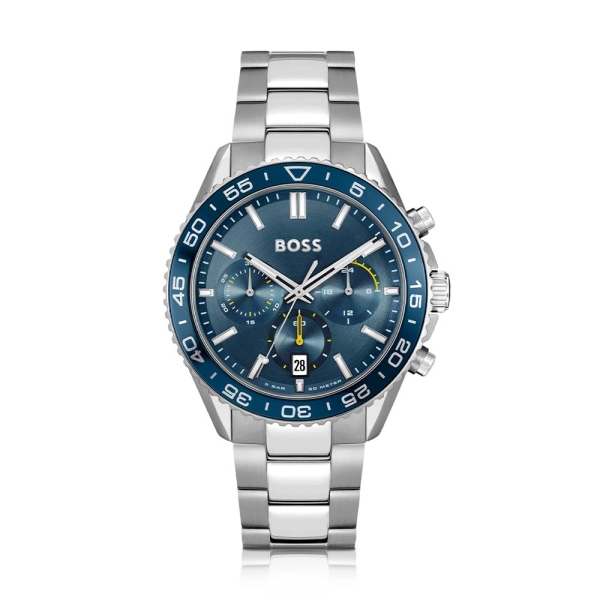 BOSS Runner 43mm Blue Chronograph Bracelet Watch 1514143