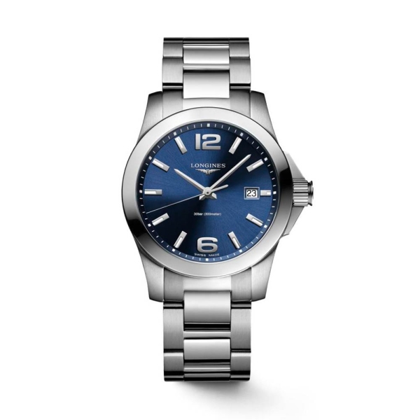 Longines Conquest Quartz Blue Dial Bracelet Watch L3.377.4.96.6