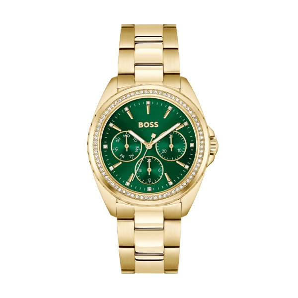 Boss  Atea Chronograph Quartz  Green Baton dial Bracelet 1502714
