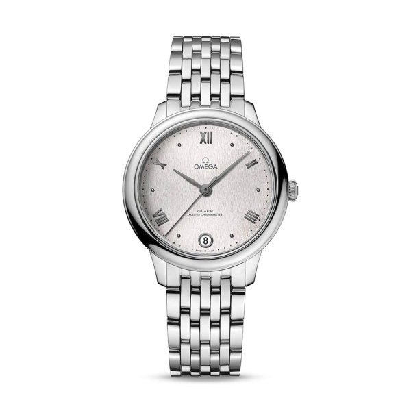 OMEGA De Ville Prestige 34mm Silver Dial Bracelet Watch 43410342002001