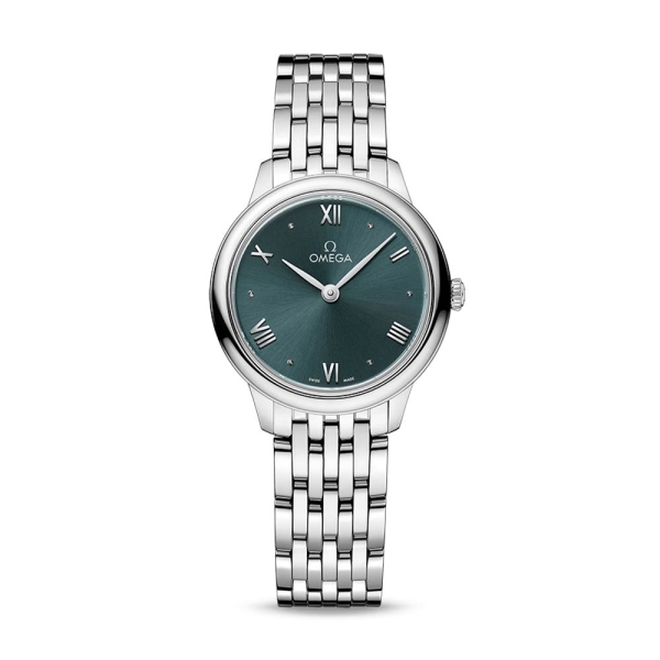 OMEGA De Ville Prestige 27.5mm Green Dial Bracelet Watch 43410286010001