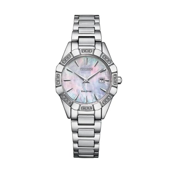 Citizens Womens Eco Drive Diamond Bezel Bracelet Watch EW2650-51D