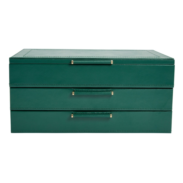 Wolf Sophia Forest Green Jewellery Box with Drawers 392012