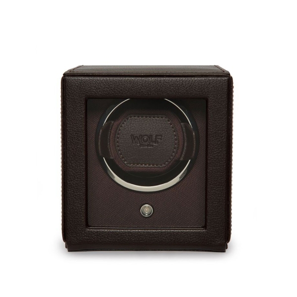 Wolf Cub Brown Single Watch Winder With Cover 461106