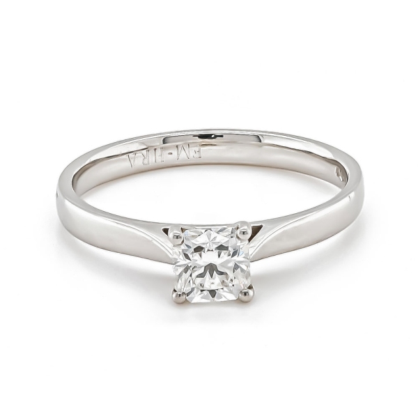 Platinum Princess Cut Single Stone Engagement Ring .63ct G Colour