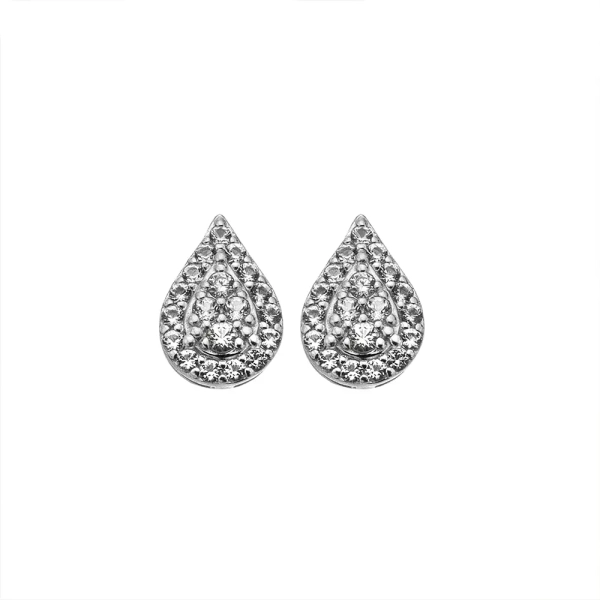 Hot Diamonds Glimmer White Topaz Teardrop Stud Earrings DE736