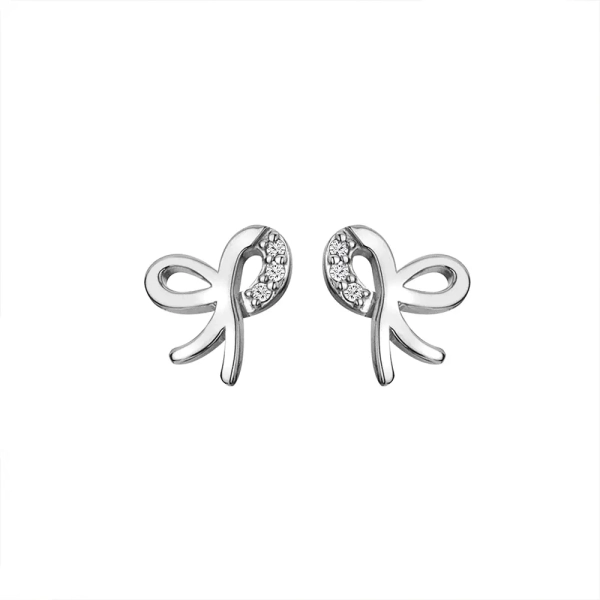 Hot Diamonds Silver Ribbon Stud Earrings DE730