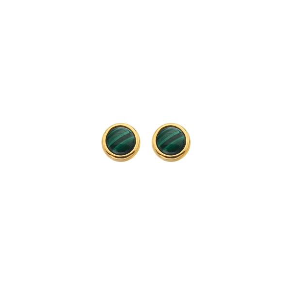 Hot Diamonds X JJ Green Malachite Stud Earrings DE757