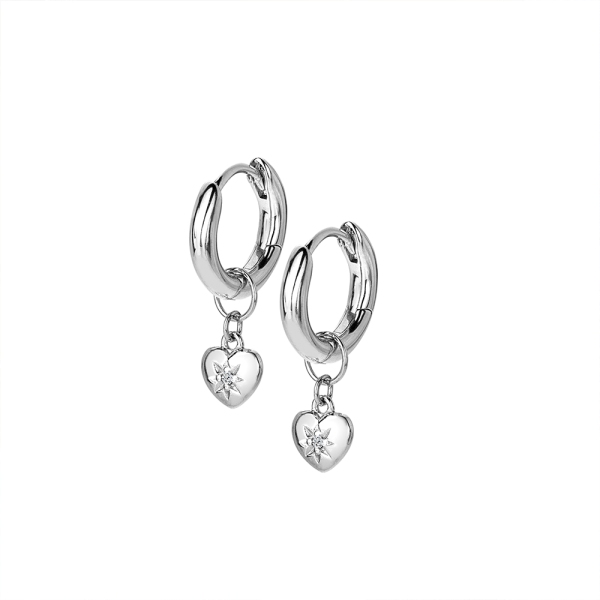Hot Diamonds Silver Heart Dropper Earrings DE718