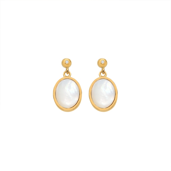 Hot Diamonds X Gemstones Oval MOP Drop Earrings DE775