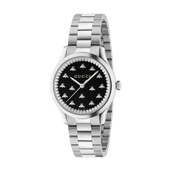 Gucci G Timeless 32mm Black Bee Dial Bracelet Watch YA1265034