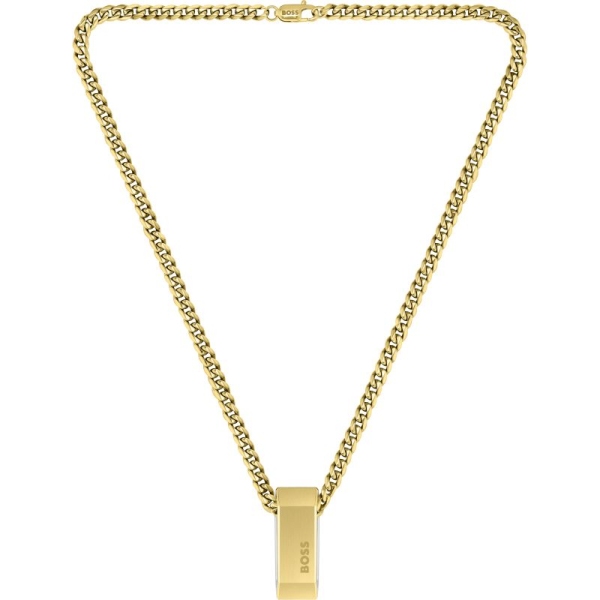 BOSS Carter Gold Plated Tag Necklace 1580319