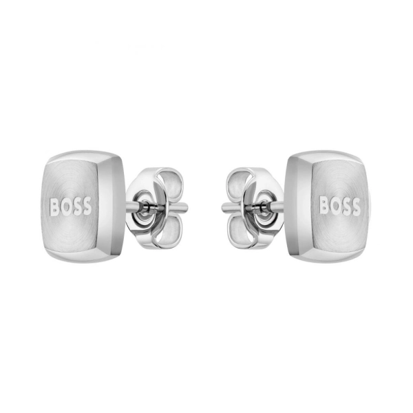 BOSS Steel Yarn Square Stud Earrings 1580473